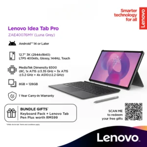 Lenovo Tab Pro TB373FU 12.7"3K WIFI 8GB/128GB (ZAE40076MY) Luna Gry (With Keyboard Pack + Tab Pen Plus)