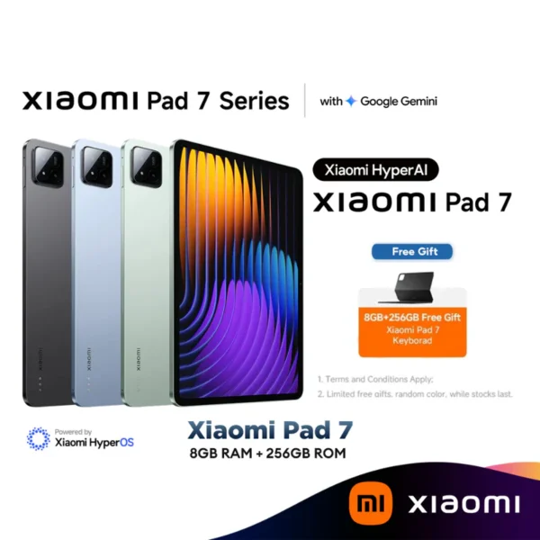 Xiaomi Pad 7 3.2K 144Hz display | 45W + 8850mAh battery | Quad speakers | Xiaomi HyperAI tablet