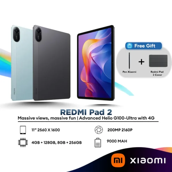 Xiaomi Redmi Pad 2 11" 4G 4GB/128GB | 8GB/256GB |MediaTek Helio G100-Ultra | 9000mAh Battery